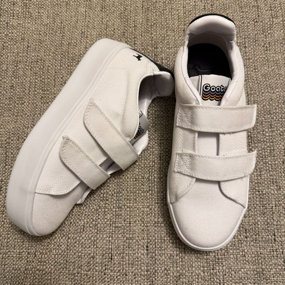 Goats Women's White Canvas The 305 2-strap Slip-on Platform Sneakers Women's 7.5